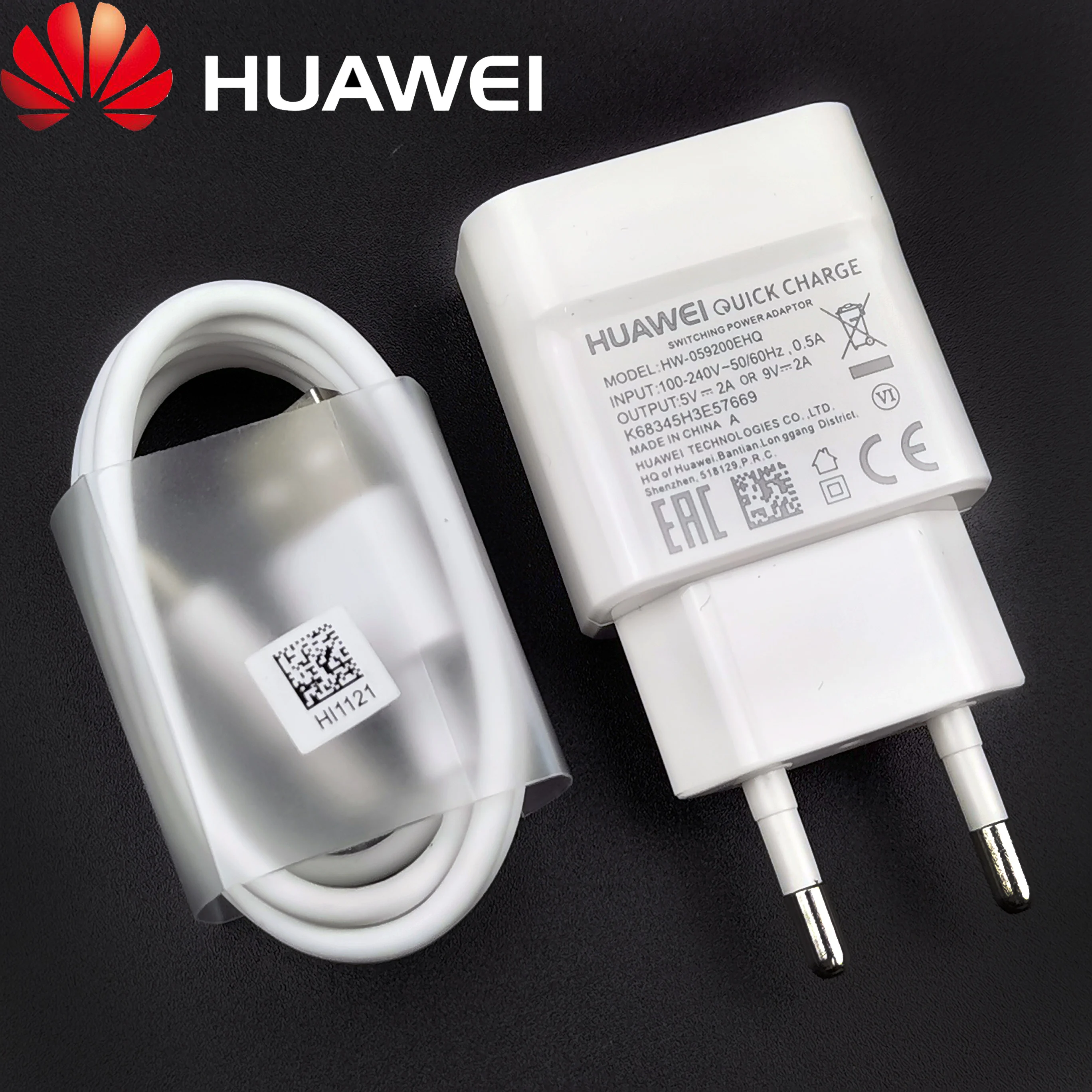 Зарядное устройство Huawei QC2.0 18 Вт оригинальное быстрое Usb C EU 9 В 2 А настенное для P9