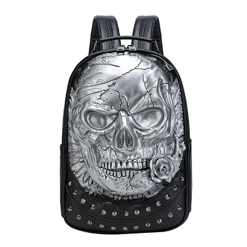 1pc Rivet Backpack Embossed Skull Three Dimensions Unique Stylish for Boys Friends (Silver)
1pc Rivet Backpack Embossed Skull Three Dimensions Unique Stylish for Boys Friends (Silver)