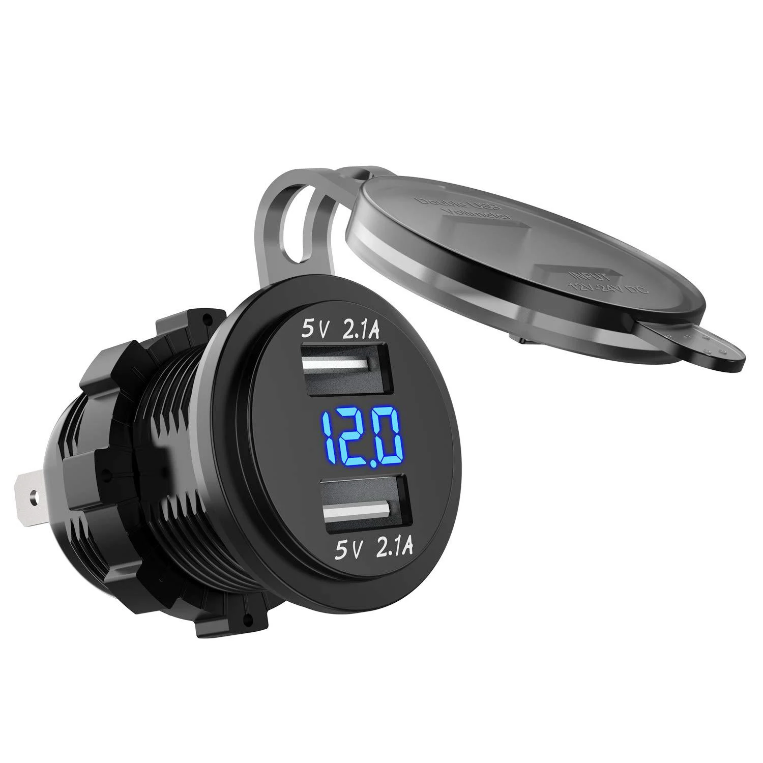Dual USB Charger Socket Waterproof Power Outlet 2.1A 2.1A with Voltmeter & Wire in-line 10A Fuse for 12-24V Car Boat Motorcycle
Dual USB Charger Socket Waterproof Power Outlet 2.1A 2.1A with Voltmeter & Wire in-line 10A Fuse for 12-24V Car Boat Motorcycle