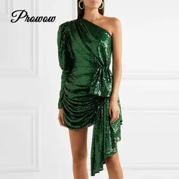 Women Party Luxury Clothes Design Summer 2020 Sexy Club One-shoulder Dangle Sequins Pleated Irregular Mini Dress Beach Outfit
Women Party Luxury Clothes Design Summer 2020 Sexy Club One-shoulder Dangle Sequins Pleated Irregular Mini Dress Beach Outfit