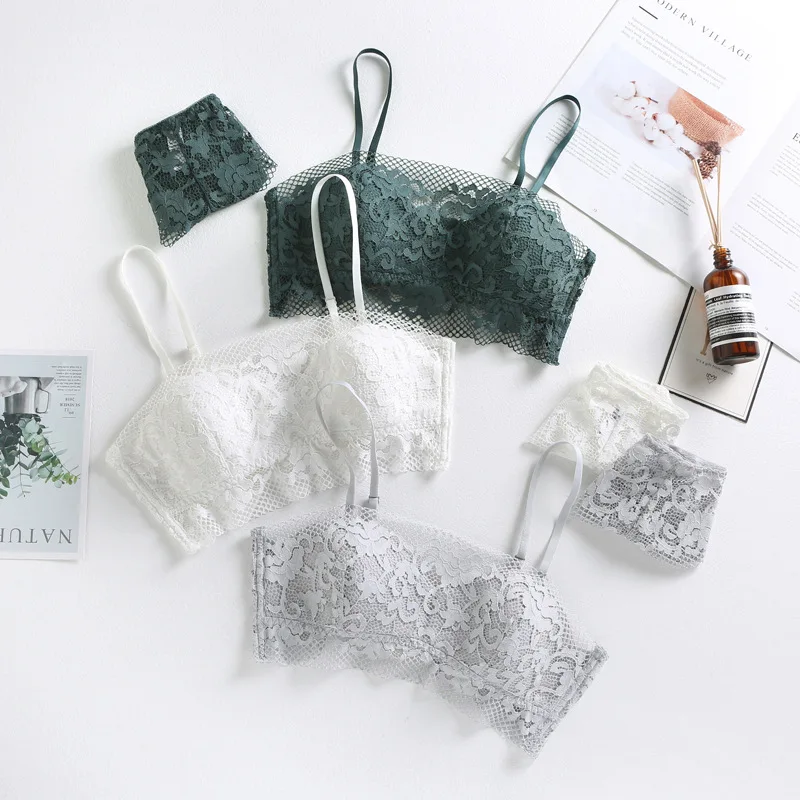 Full lace cotton cup sexy female sleepwear bra and panty set transparent comfortable thin Bralette women lingerie dress intimate 
Full lace cotton cup sexy female sleepwear bra and panty set transparent comfortable thin Bralette women lingerie dress intimate