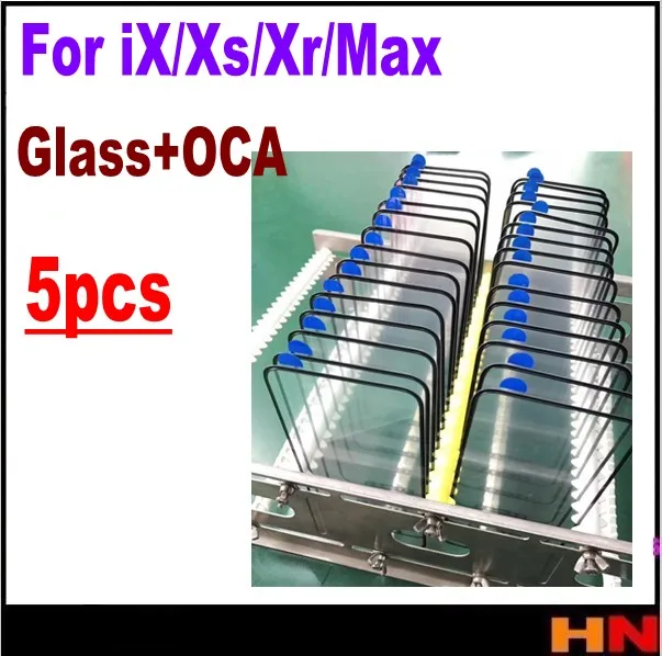 5 шт. оптовая продажа для iPhone X IX XS XR Max стекло + OCA вместе LCD средний ремонт Сенсорное