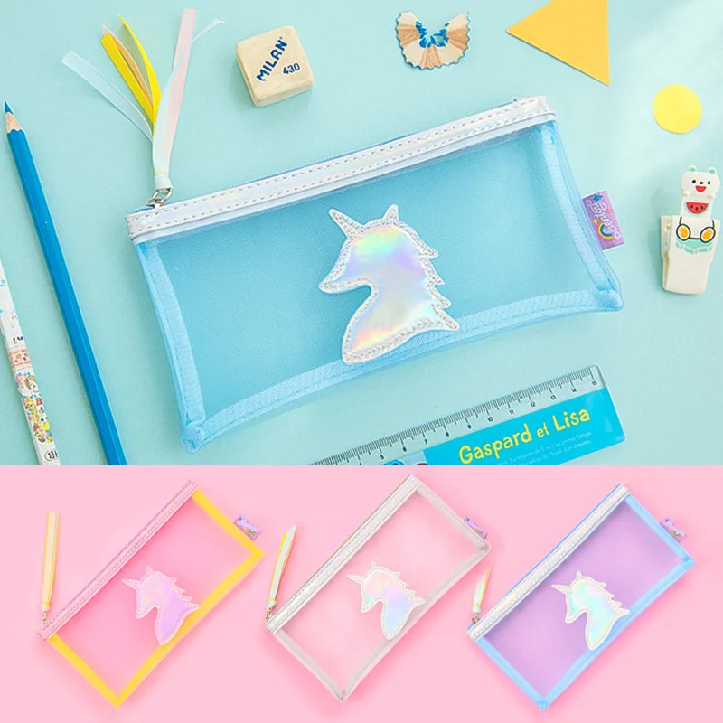 Unicorn Cartoon Cosmetic Cases PU Pencil Bags for Girls Zipper Candy Transparent Cute Fashion Women Make up bags Hyaline Lovely
Unicorn Cartoon Cosmetic Cases PU Pencil Bags for Girls Zipper Candy Transparent Cute Fashion Women Make up bags Hyaline Lovely