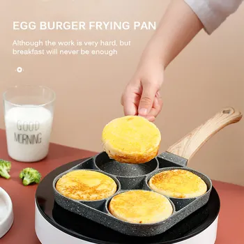 Four-Hole Omelet Pan For Eggs Ham PanCake Maker Frying Pans Creative Non-Stick No Oil-Smoke Breakfast Grill Pan Cooking Pot 
Four-Hole Omelet Pan For Eggs Ham PanCake Maker Frying Pans Creative Non-Stick No Oil-Smoke Breakfast Grill Pan Cooking Pot