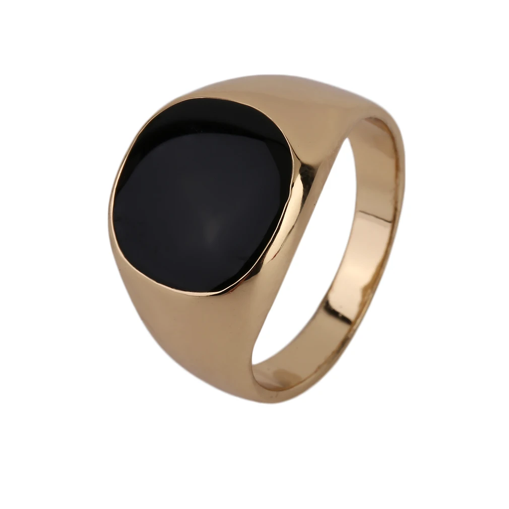 GENBOLI Never Fade Metal Ring Gold-color Black Onyx Stone Engagement Wedding Ring Electroplating Polishing A35
GENBOLI Never Fade Metal Ring Gold-color Black Onyx Stone Engagement Wedding Ring Electroplating Polishing A35