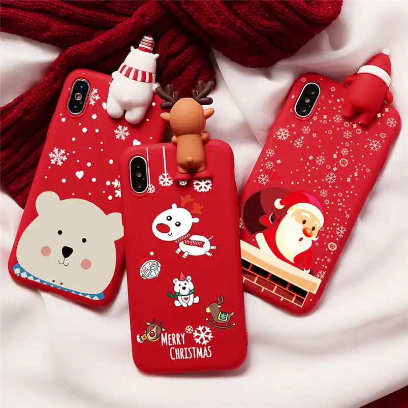cartoon christmas deer gift phone case for one plus 7 coque fund