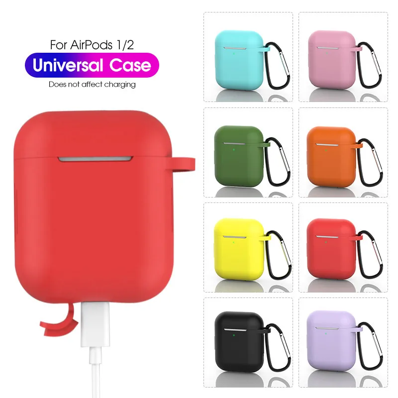 Liquid Silicone Headphone Case Dust-proof Drop-proof Protective Cover With Hook Accessories Suitable for Apple Bluetooth Headset |