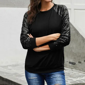 Women Sequin Long Sleeve Casual O Neck T-shirt Basic Tops Women Harajuku T Shirt Hautt
Women Sequin Long Sleeve Casual O Neck T-shirt Basic Tops Women Harajuku T Shirt Hautt