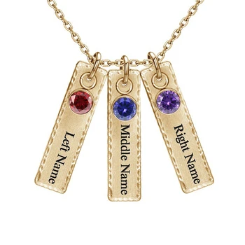 Personalised Pendant Necklace Custom Name and Birthstones Stainless Steel Necklace Jewelry Mother's Day Gift #30 
Personalised Pendant Necklace Custom Name and Birthstones Stainless Steel Necklace Jewelry Mother's Day Gift #30