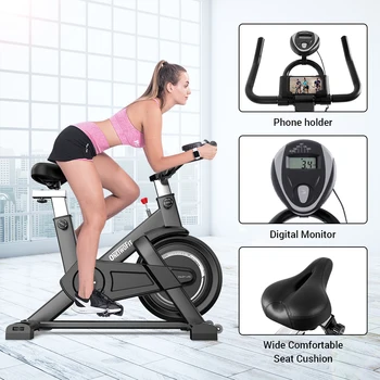 ONETWOFIT Indoor Exercise Bike with Monitor Adjustable Seat & Handlebars Cycling Spinning Bike for Home Cardio Workout Home Gym
ONETWOFIT Indoor Exercise Bike with Monitor Adjustable Seat & Handlebars Cycling Spinning Bike for Home Cardio Workout Home Gym