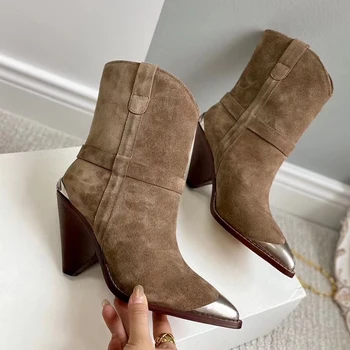 Fashion Flock Ankle Boots Spring Autumn Brand Women Shoes Pointed Toe Wedges Female Boots
Fashion Flock Ankle Boots Spring Autumn Brand Women Shoes Pointed Toe Wedges Female Boots