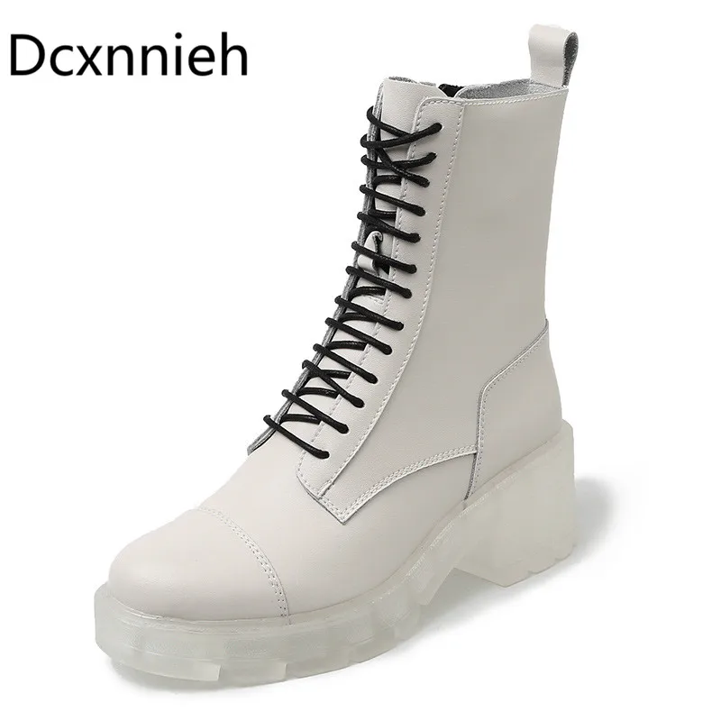 Dcxnnieh British Style Women's Boots High-top Leather Boots Army Boots Muffin Thick Bottom Trend Pocket Martin Short Boots white
Dcxnnieh British Style Women's Boots High-top Leather Boots Army Boots Muffin Thick Bottom Trend Pocket Martin Short Boots white