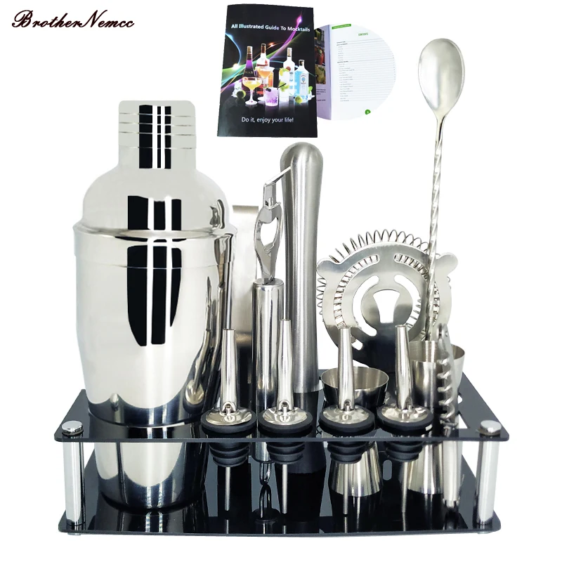 1-13 Pieces Professional Bar Tools for Bartenders Cocktail Shaker Bar Set with Cocktail Bar Rack Stand
1-13 Pieces Professional Bar Tools for Bartenders Cocktail Shaker Bar Set with Cocktail Bar Rack Stand