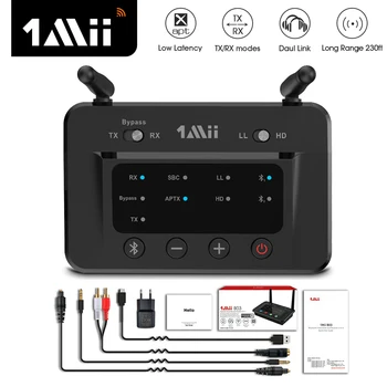 

1Mii B03 Bluetooth Audio Receiver Transmitter aptX LL HD Optical/3.5mm/2RCA 3in1 Wireless Bluetooth Adapter for TV Speaker PC