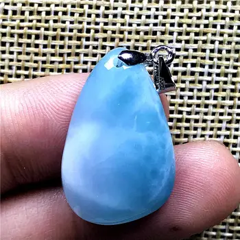 Natural Blue Larimar Necklace Pendant For Woman Man Crystal 25x16x5mm Water Drop Beads Silver Dominica Water Pattern Stone AAAAA 
Natural Blue Larimar Necklace Pendant For Woman Man Crystal 25x16x5mm Water Drop Beads Silver Dominica Water Pattern Stone AAAAA