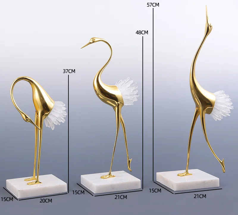 Luxtry Gold Silver Brass Flamingo Statue With Natural Pink Purple Blue Brown Crystal Stone Tail For Living Room Home Furnishing Luxtry Gold Silver Brass Flamingo Statue With Natural Pink Purple Blue Brown Crystal Stone Tail For Living Room Home Furnishing