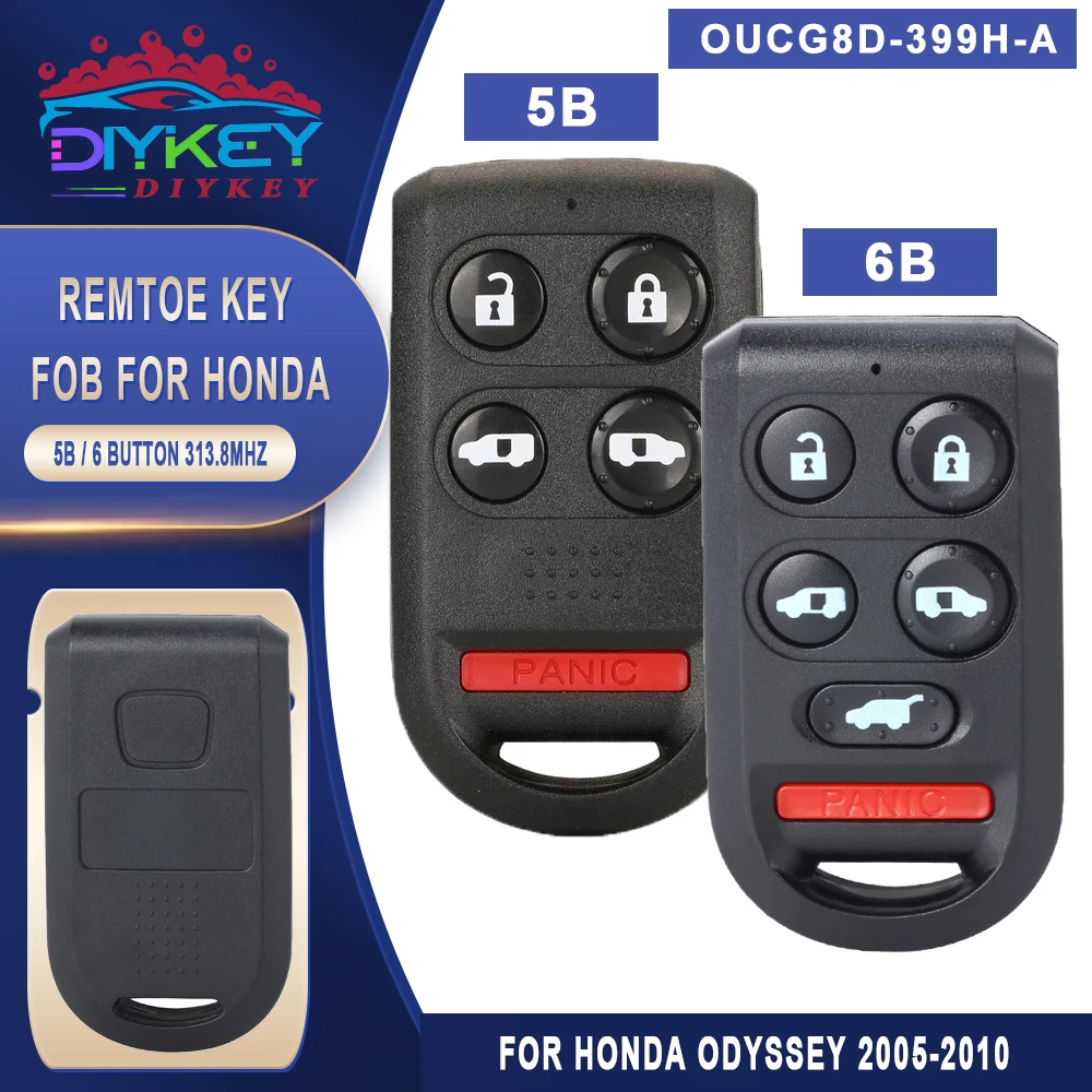 DIYKEY OUCG8D-399H-A Remote Car Key Fob 5/6 Buttons 313.8MHz For Honda Odyssey EX, EXL Touring 2005-2010 72147-SHJ-A21 / A61
DIYKEY OUCG8D-399H-A Remote Car Key Fob 5/6 Buttons 313.8MHz For Honda Odyssey EX, EXL Touring 2005-2010 72147-SHJ-A21 / A61
