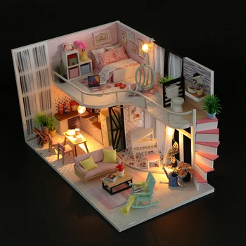 DIY Creative Handmade Gift Wooden Cabin Assembly House Building Model Toy Set with Light and Music For Friend- Anna Pink Melody
DIY Creative Handmade Gift Wooden Cabin Assembly House Building Model Toy Set with Light and Music For Friend- Anna Pink Melody