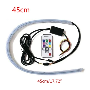 2Pcs Car Sequential Flowing RGB Daytime Running Light DRL Remote LED Light Strip U90C
2Pcs Car Sequential Flowing RGB Daytime Running Light DRL Remote LED Light Strip U90C