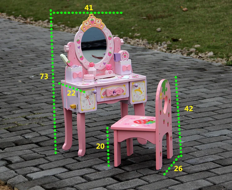 Wooden children's dressing table toy 3 4 5 6 7 year old girl makeup