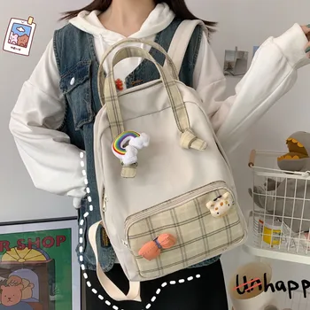 Girls' Leisure College Style Backpack New Student Backpack Plaid Canvas Schoolbag
Girls' Leisure College Style Backpack New Student Backpack Plaid Canvas Schoolbag