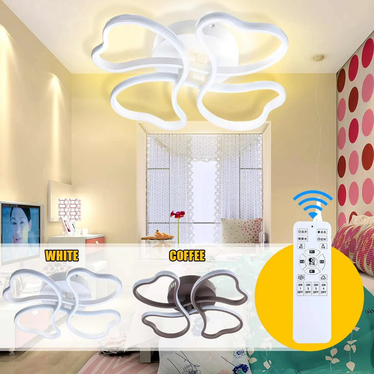 Indoor Ceiling Mounted Lamp Modern LED Ceiling Light 53W 110-240V Living Room Bedroom Ceiling Lights Home Decor Indoor Lighting