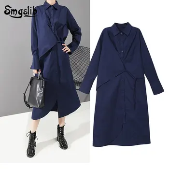 2019 Women Strap Irregular Causal Shirt Dress New Lapel Neck Long Sleeve Loose Fit Fashion Tide Spring Autumn
2019 Women Strap Irregular Causal Shirt Dress New Lapel Neck Long Sleeve Loose Fit Fashion Tide Spring Autumn