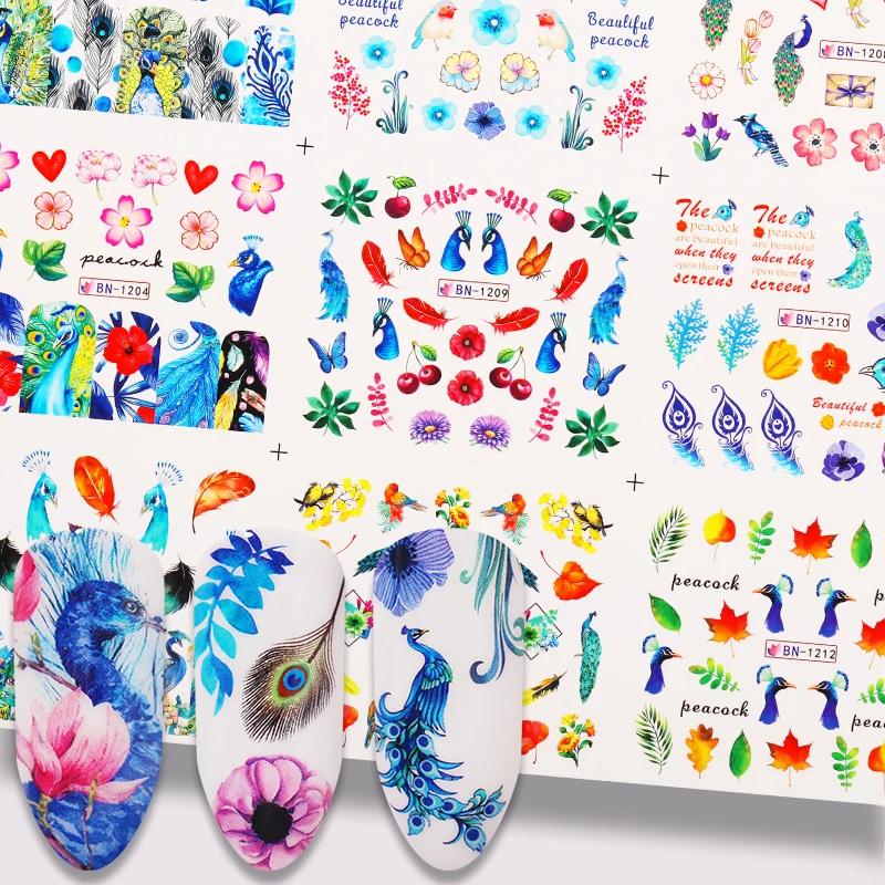 12 Types Mixed Patterns Nail Water Decals Colorful Peacock Nail Art Transfer Stickers Decals Nail Art DIY Design Decorations
12 Types Mixed Patterns Nail Water Decals Colorful Peacock Nail Art Transfer Stickers Decals Nail Art DIY Design Decorations