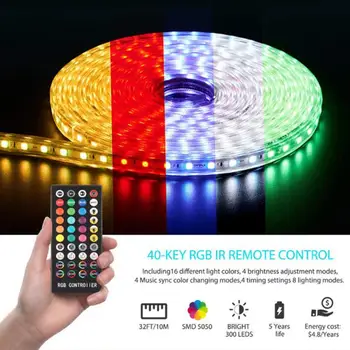 RGB Changeable Waterproof Music LED Light 5050 Colorful Lights Bar Room Decoration Light Bar Light Strip + Controller + Power Su
RGB Changeable Waterproof Music LED Light 5050 Colorful Lights Bar Room Decoration Light Bar Light Strip + Controller + Power Su