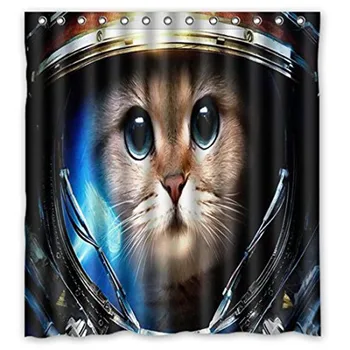 Bathroom Shower Curtains Space Cat Funny Eco-friendly Waterproof Fabric Shower Curtain For Home Decor Shower Accessories
Bathroom Shower Curtains Space Cat Funny Eco-friendly Waterproof Fabric Shower Curtain For Home Decor Shower Accessories