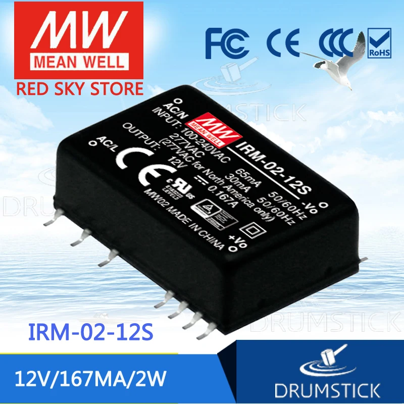 MEAN WELL IRM-02 2W meanwell 3.3V0.6A 5V0.4A 12V0.167A 15V0.133A 24V0.083A SMD style 
MEAN WELL IRM-02 2W meanwell 3.3V0.6A 5V0.4A 12V0.167A 15V0.133A 24V0.083A SMD style