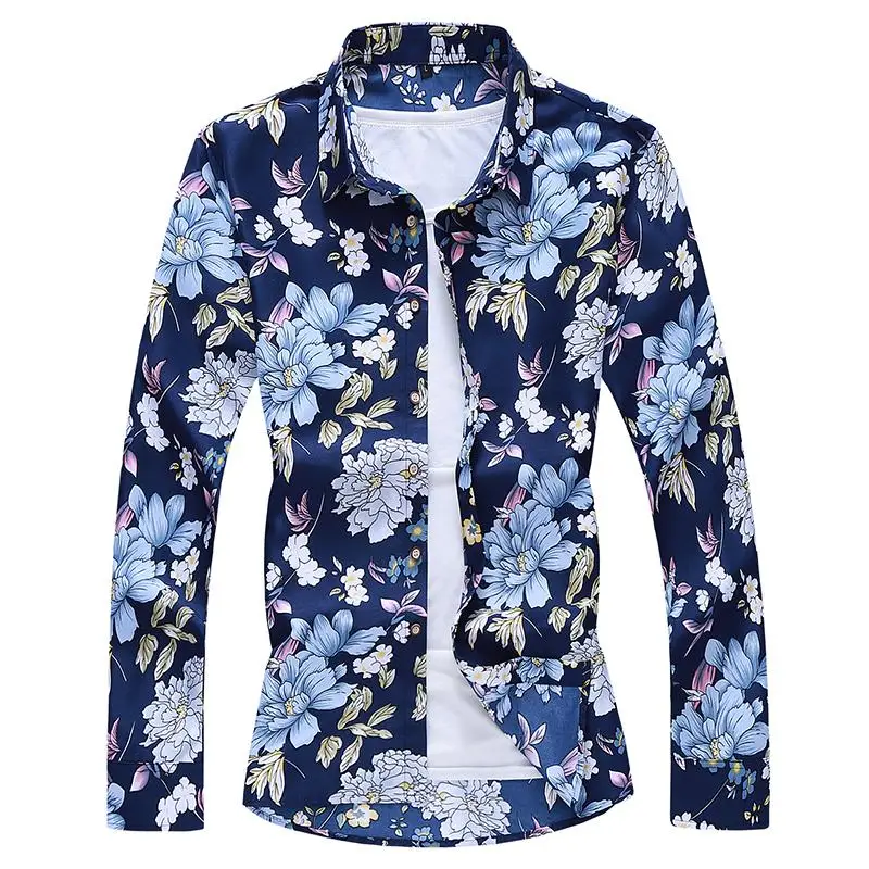 Casual Long sleeve Flower Men Shirt Dress Blouse Men's Clothing Slim fit Hawaiian Shirt For Men Blouse New
Casual Long sleeve Flower Men Shirt Dress Blouse Men's Clothing Slim fit Hawaiian Shirt For Men Blouse New