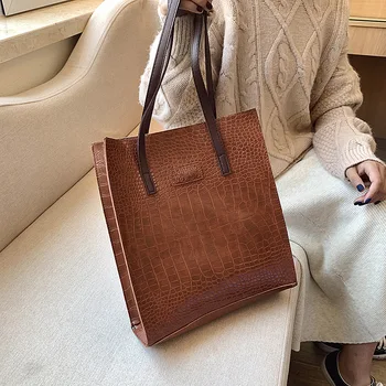 Fashion Large Capacity Causal Shoulder Bags For Women PU Leather Fringe Purse Handbags Vintage Crocodile Pattern Shopper Tote
Fashion Large Capacity Causal Shoulder Bags For Women PU Leather Fringe Purse Handbags Vintage Crocodile Pattern Shopper Tote