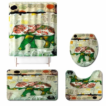 180x180cm Exotic Customs Shower Curtain Polyester&Flannel Bathroom DIY Elephant Decor Retro Design Carpet Cover Toilet Mat 4PCS
180x180cm Exotic Customs Shower Curtain Polyester&Flannel Bathroom DIY Elephant Decor Retro Design Carpet Cover Toilet Mat 4PCS