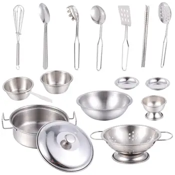 1 Set/16 Pcs Stainless Steel Kitchenware Pot Spoon Cooking Kitchen Cosplay Cook Supplies for Children Kids Home DIY Craft
1 Set/16 Pcs Stainless Steel Kitchenware Pot Spoon Cooking Kitchen Cosplay Cook Supplies for Children Kids Home DIY Craft