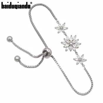 Baiduqiandu Brand Sparkling Flower Cubic Zirconia CZ Zircon Crystal Adjustable Drawstring Bracelets for Women
Baiduqiandu Brand Sparkling Flower Cubic Zirconia CZ Zircon Crystal Adjustable Drawstring Bracelets for Women