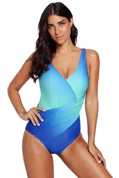 One-Piece Ladies Swimsuit Gradient Color Print Crossover Design V-neck Slim Skinny Shaped Swimsuit 
One-Piece Ladies Swimsuit Gradient Color Print Crossover Design V-neck Slim Skinny Shaped Swimsuit