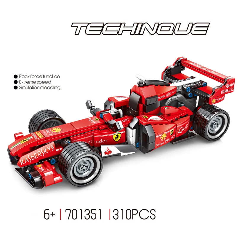 Technics speed Champion F1 racing car building block Ferra frr Formula vehicle bricks model pull back toys for boys gifts
Technics speed Champion F1 racing car building block Ferra frr Formula vehicle bricks model pull back toys for boys gifts