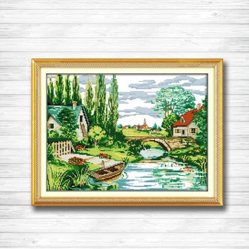 Country view river Scenery Home house Decor dmc 14CT 11CT counted cross stitch Needlework Set Embroidery kits Handmade Art
Country view river Scenery Home house Decor dmc 14CT 11CT counted cross stitch Needlework Set Embroidery kits Handmade Art