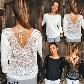 Women Long Sleeve Loose Lace T Shirts Fashion Ladies Casual Blouse Tops Shirt Bikini Cover Up Beachwear
Women Long Sleeve Loose Lace T Shirts Fashion Ladies Casual Blouse Tops Shirt Bikini Cover Up Beachwear