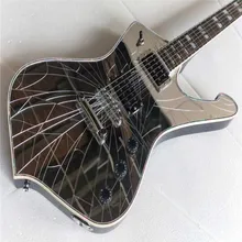 2021 High-quality 6-string electric guitar, shaped guitar, Silver mirror, black paint, abalone inlay, fixed bridge,free shipping
2021 High-quality 6-string electric guitar, shaped guitar, Silver mirror, black paint, abalone inlay, fixed bridge,free shipping