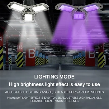 60W UVC Germicidal Lamp LED Fan Blade Light Lighting Garage Light Ultraviolet Disinfection Sterilization Light Kill Mites Light
60W UVC Germicidal Lamp LED Fan Blade Light Lighting Garage Light Ultraviolet Disinfection Sterilization Light Kill Mites Light