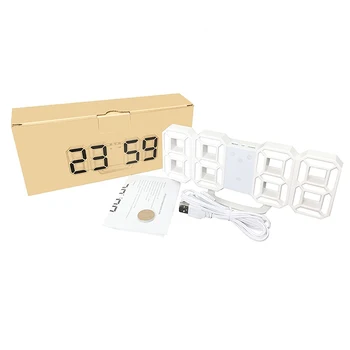Simple Modern Digital 3D LED Wall Clock Alarm Clocks Snooze Clock with 12/24 Hour Display Home Cedroom Digital Wall Clock E2S
Simple Modern Digital 3D LED Wall Clock Alarm Clocks Snooze Clock with 12/24 Hour Display Home Cedroom Digital Wall Clock E2S