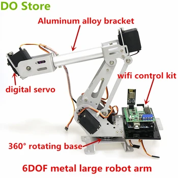 DO Store 6DOF Large Metal RC Robot Arm Wifi /Bluetooth/Handle Wireless Remote Control Kit APP Control 6pcs Servo DIY For Arduino
DO Store 6DOF Large Metal RC Robot Arm Wifi /Bluetooth/Handle Wireless Remote Control Kit APP Control 6pcs Servo DIY For Arduino