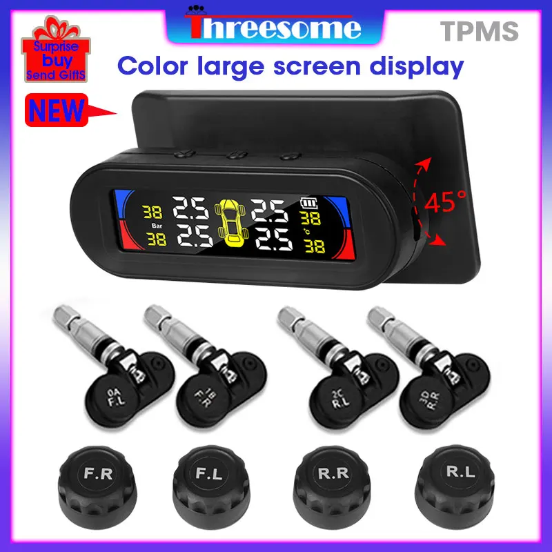 TPMS color large screen wireless tire pressure temperature alarm monitoring system solar charging IP67 waterproof tpms sensors
TPMS color large screen wireless tire pressure temperature alarm monitoring system solar charging IP67 waterproof tpms sensors