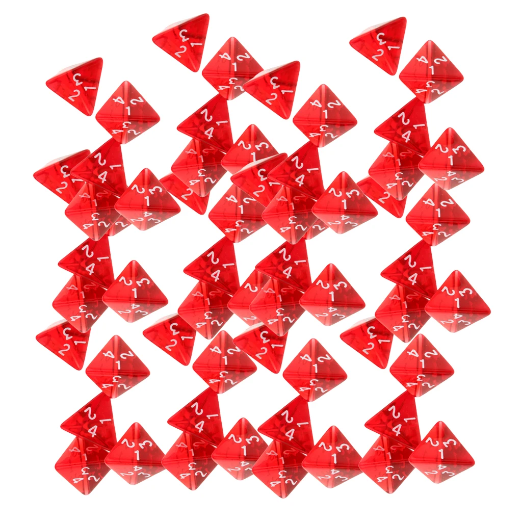60pcs Dice Set D4 for DND Dungeons and Dragons Role Playing Game and Tabletop Red Acrylic
60pcs Dice Set D4 for DND Dungeons and Dragons Role Playing Game and Tabletop Red Acrylic