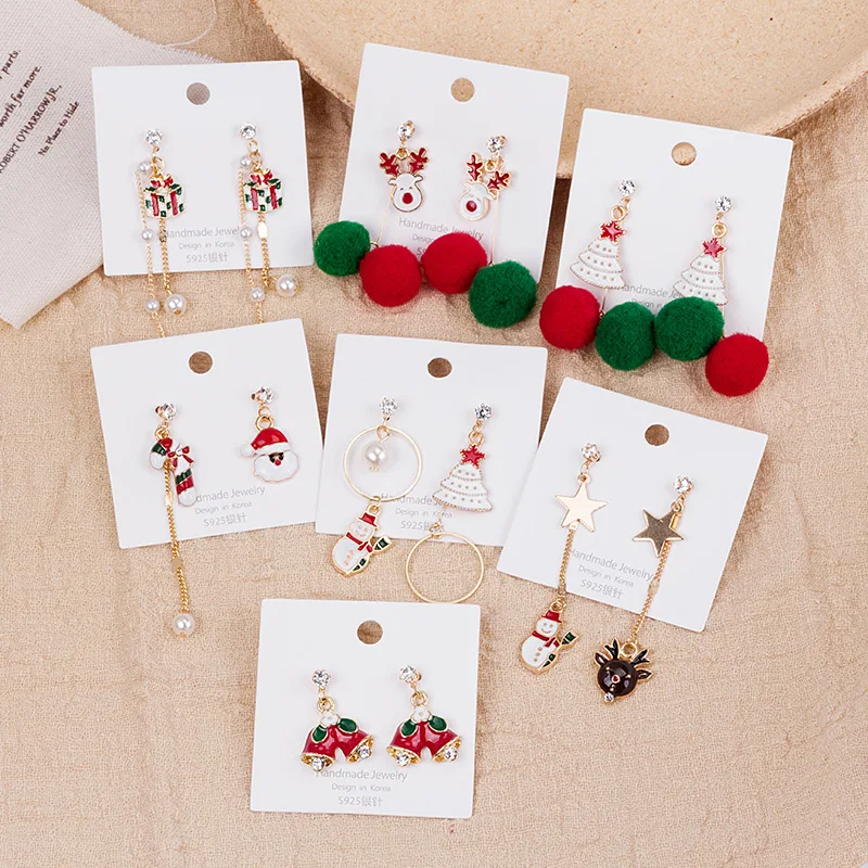 Santa Claus Christmas Earrings Snowman Deer Bell Christmas Tree Ear Jewelry Accessories Lovely Xmas Gifts for Women Girls 
Santa Claus Christmas Earrings Snowman Deer Bell Christmas Tree Ear Jewelry Accessories Lovely Xmas Gifts for Women Girls