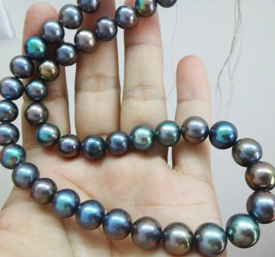 Фото Подлинное ожерелье из натурального жемчуга подлинный натуральный черный павлин