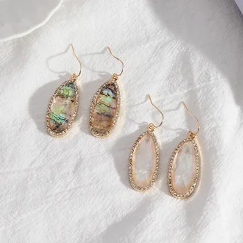 Fashion Acrylic Abalone Shell Earrings Rhinstone Gold Color Dangle Brincos Pendientes Brand Jewelry for Women
Fashion Acrylic Abalone Shell Earrings Rhinstone Gold Color Dangle Brincos Pendientes Brand Jewelry for Women