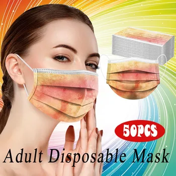 50PCS /a Box Disposable Fce mask Unisex Adults Tie-Dye Prints Mask 3 -Layer Soft Face Mask Anti-Dust Washable Mascarilla
50PCS /a Box Disposable Fce mask Unisex Adults Tie-Dye Prints Mask 3 -Layer Soft Face Mask Anti-Dust Washable Mascarilla